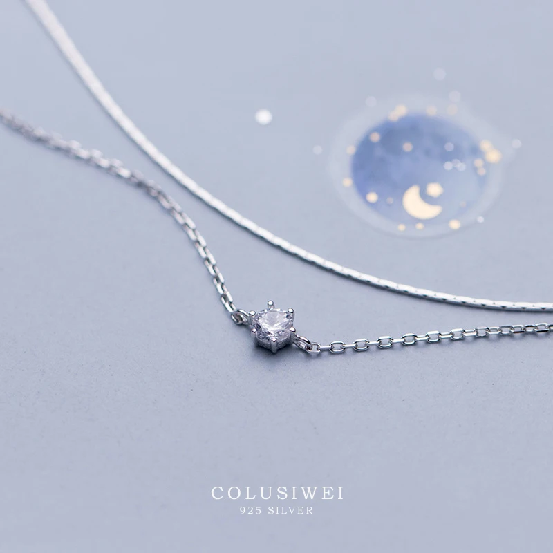 COLUSIWEI мода двойной Слои браслет для женщин из натуральной 925 стерлингового