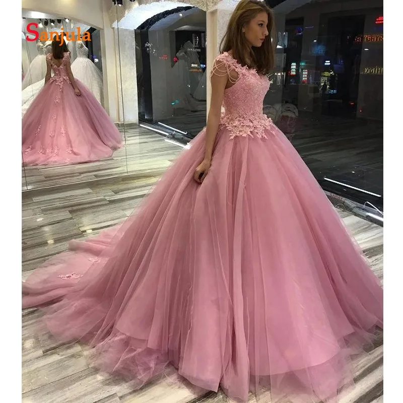 Нежно-розовый тюль бальное платье принцесса девочки сладкий 16 платья в 2020 году