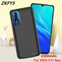zkfys power bank cover for vivo v17 neo smart battery cases 6500mah portable charger powerbank cover for vivo y7s charging case