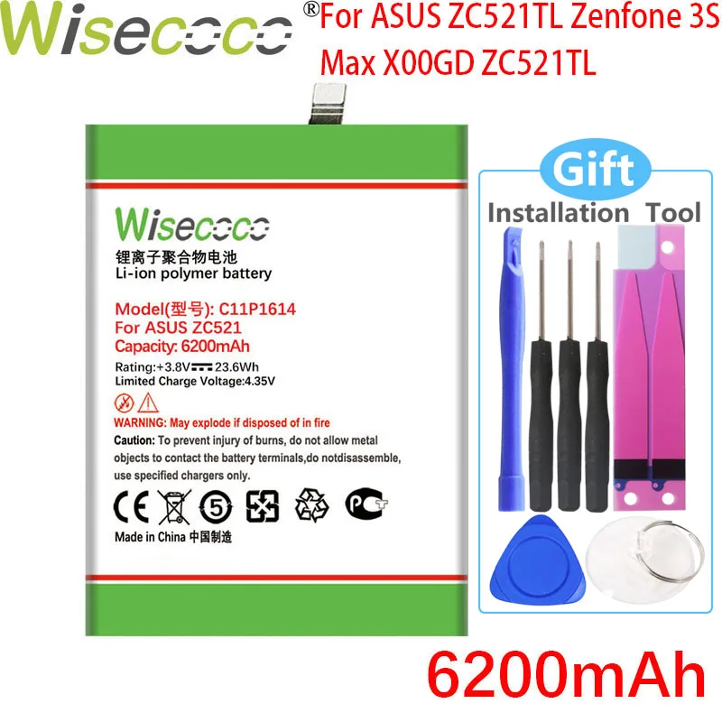 WISECOCO 6200 мАч C11P1614 батарея для ноутбука Asus ZC521TL ZenFone Pegasus 3S MAX мы собрали воедино