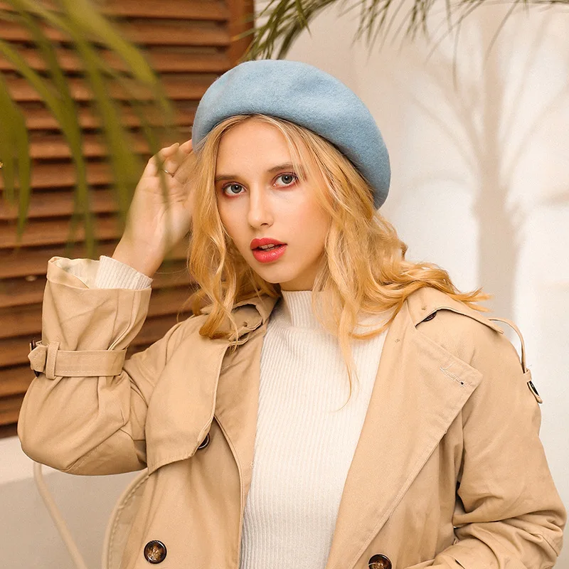 2020 New Fashion Spring and Summer Days Women's Wool Cubist Painter Wool Warm Beret