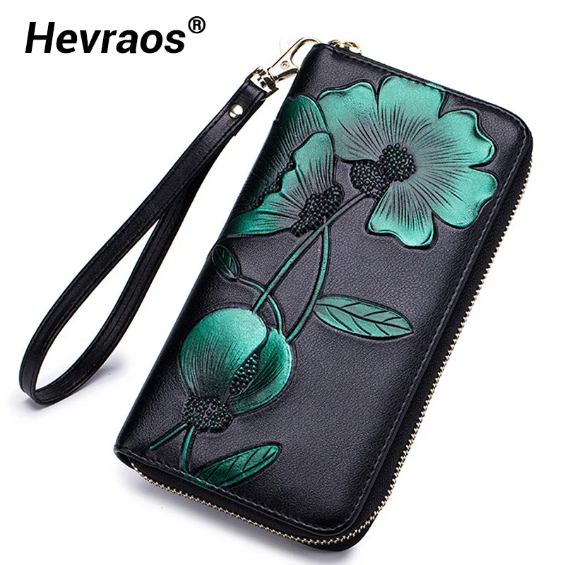 

Long Wallet Women Luxury Brand Genuine Leather Clutch Lady Wallets Portemonnee Rfid Card Holder Female Money Bag Zip Coin Purse