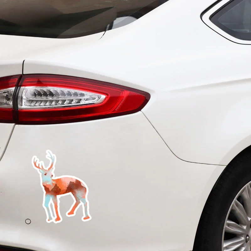 YJZT 15 см * 12 фотография с акварелью животным оленем декоративная наклейка из