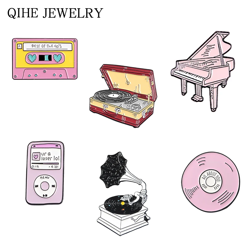 Брошь в музыкальном проигрывателе MP3 CD фортепиано фонограф магнитная лента