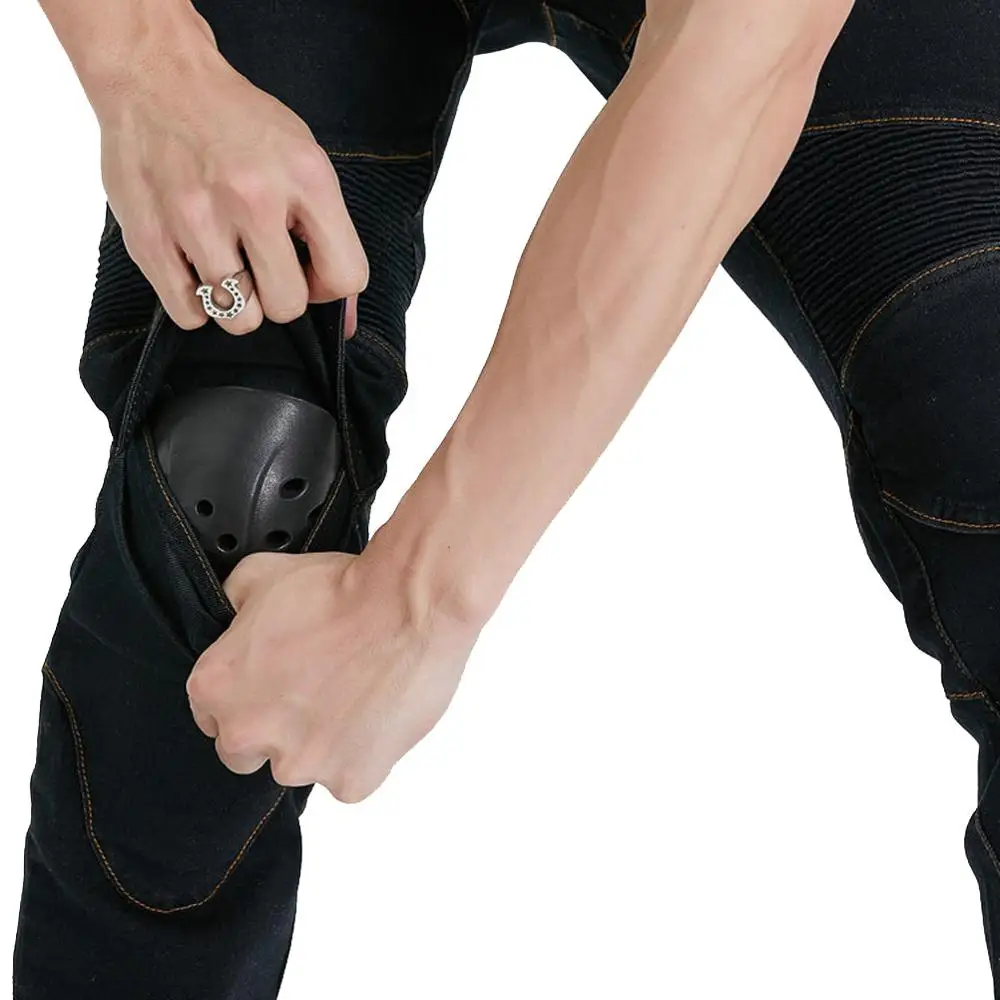 Джинсы для езды на мотоцикле CE защитные наколенники штаны мотокросса