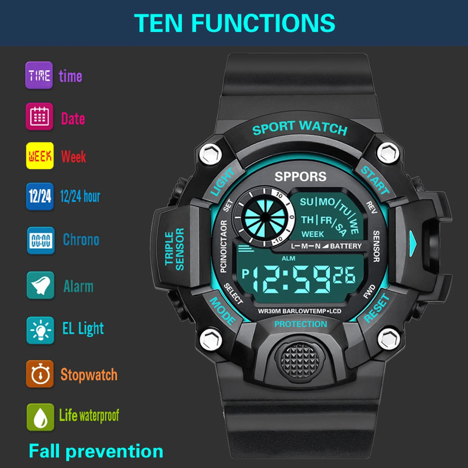 

Hot Unisex Watch Women Life Waterproof Digital Led Sports Watch Men Alarm Date Watch Gift Reloj Digital Hombre Reloj Deportivo