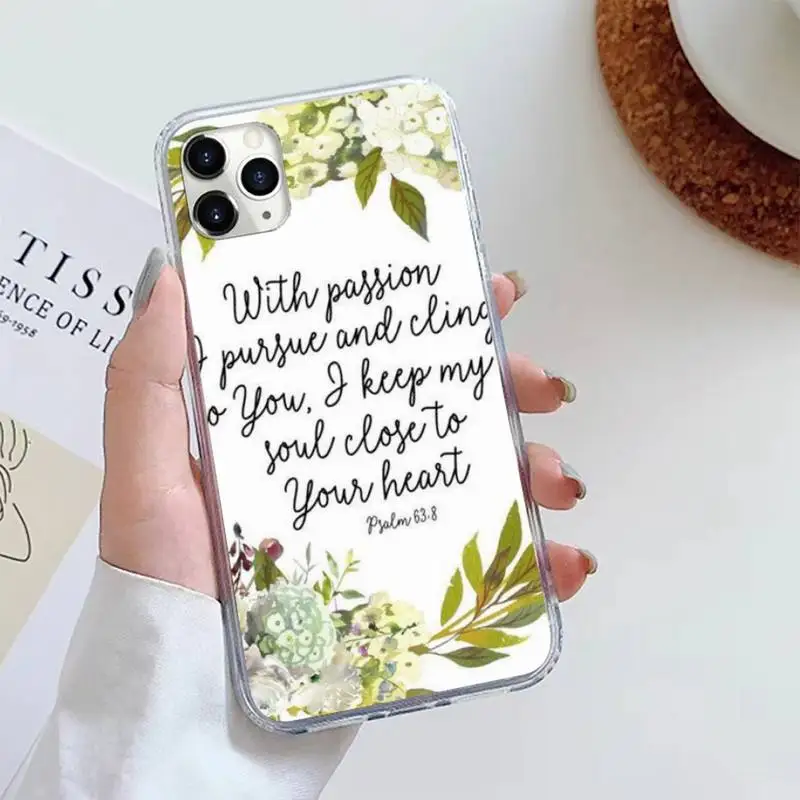 

Alphabet Phrases Bible Flowers Phone Case For iphone 12 5 5s 5c se 6 6s 7 8 plus x xs xr 11 pro max