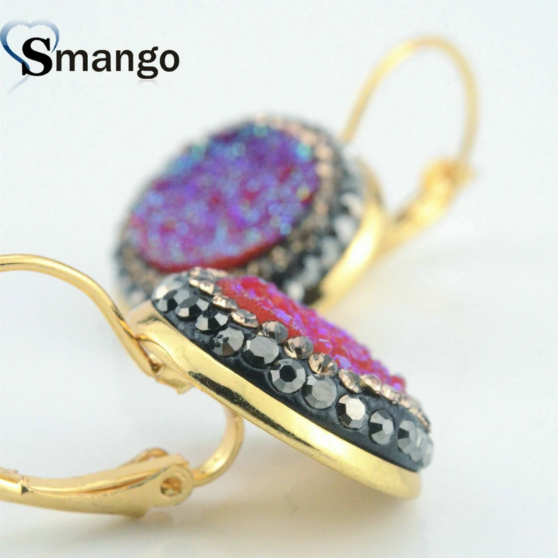 5 пар серьги из натурального камня модные украшения круглая форма для женщин