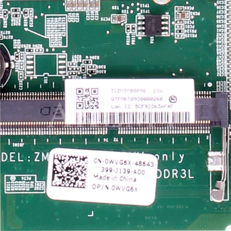 

WVG6X 0WVG6X CN-0WVG6X w Cel2955U CPU DA0ZM3MB8D0 Laptop Motherboard Mainboard For DELL Inspiron 11 3137 Notebook PC