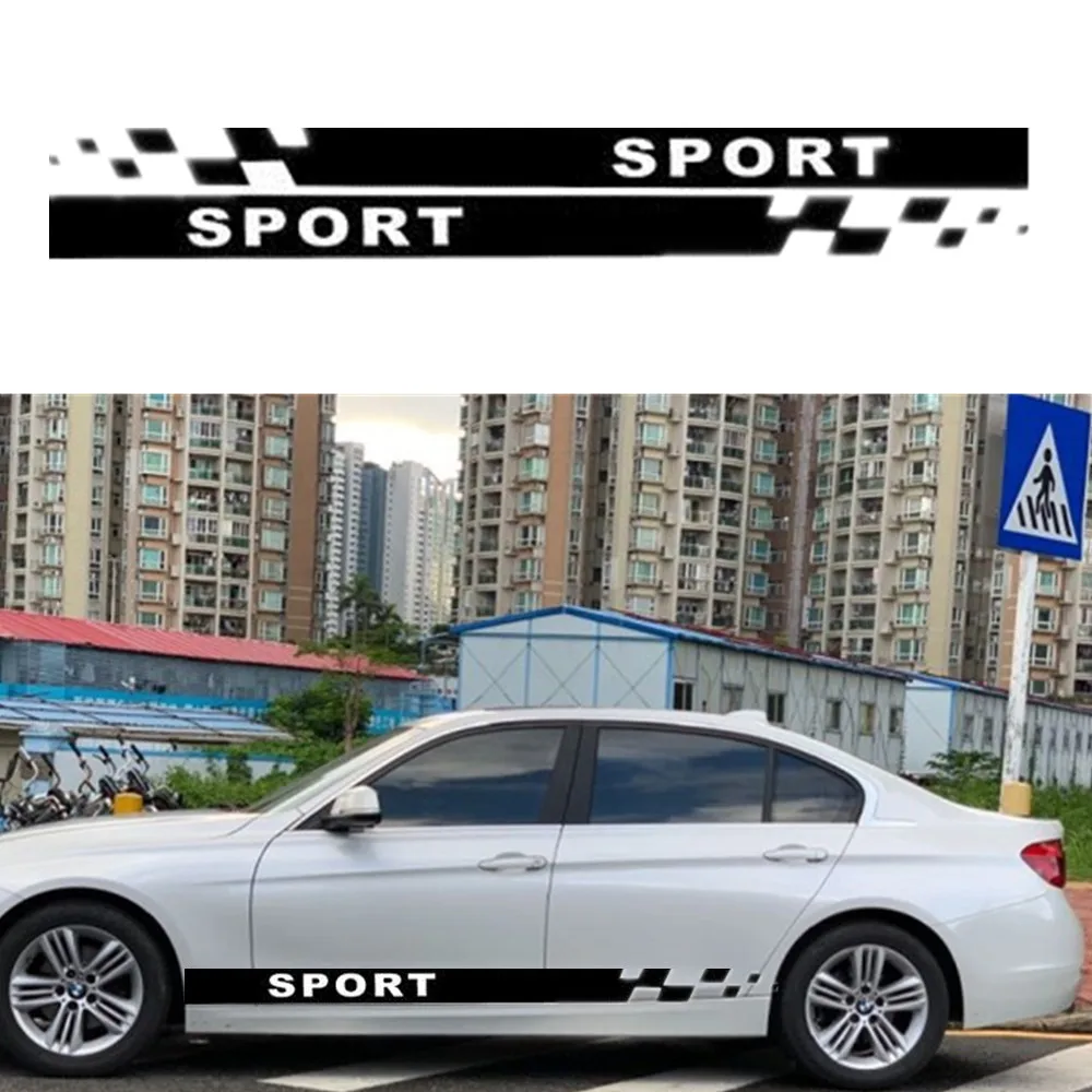 

2 шт. автомобиль Стикеры s и наклейки WRC боковой двери Стикеры с узором «гусиные лапки» узор кузова автомобиля Стикеры s авто гонки проверить ...