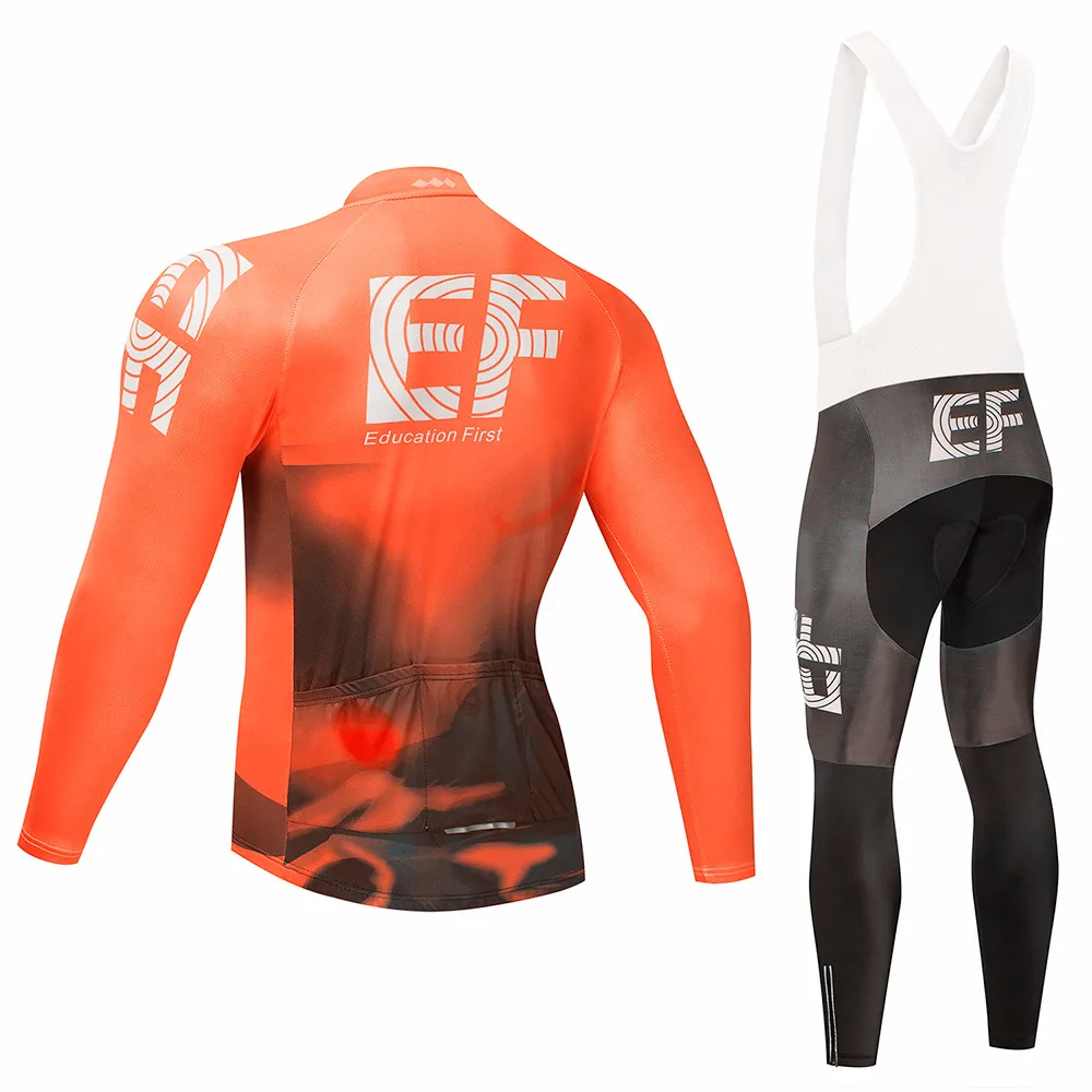 EF Мужская велосипедная футболка с длинным рукавом, комплект MTB велосипедная одежда, Майо Ropa Ciclismo Hombre, велосипедная одежда, 9D гелевая одежда для обучения