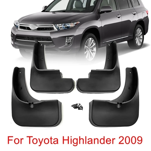 Highlander 2009 X AUTOHAUX, 4 шт., черные пластиковые Брызговики для автомобиля, переднее заднее крыло, брызговики, набор для Toyota Highlander 2009 2012 - Цвет: Highlander 2009