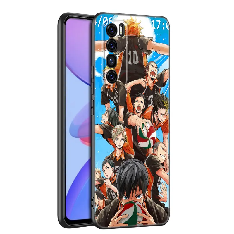 Anime Haikyu Phone Case For Huawei Honor 50 Mate 30 20 10 Lite 40 Nova 9 8 Pro Y60 30S 8i 7i 7SE 5T Premium Black Cover images - 6