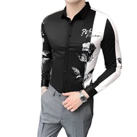 spring 2021 fashion shirt mens digital print long sleeve shirt go with top size xxxl