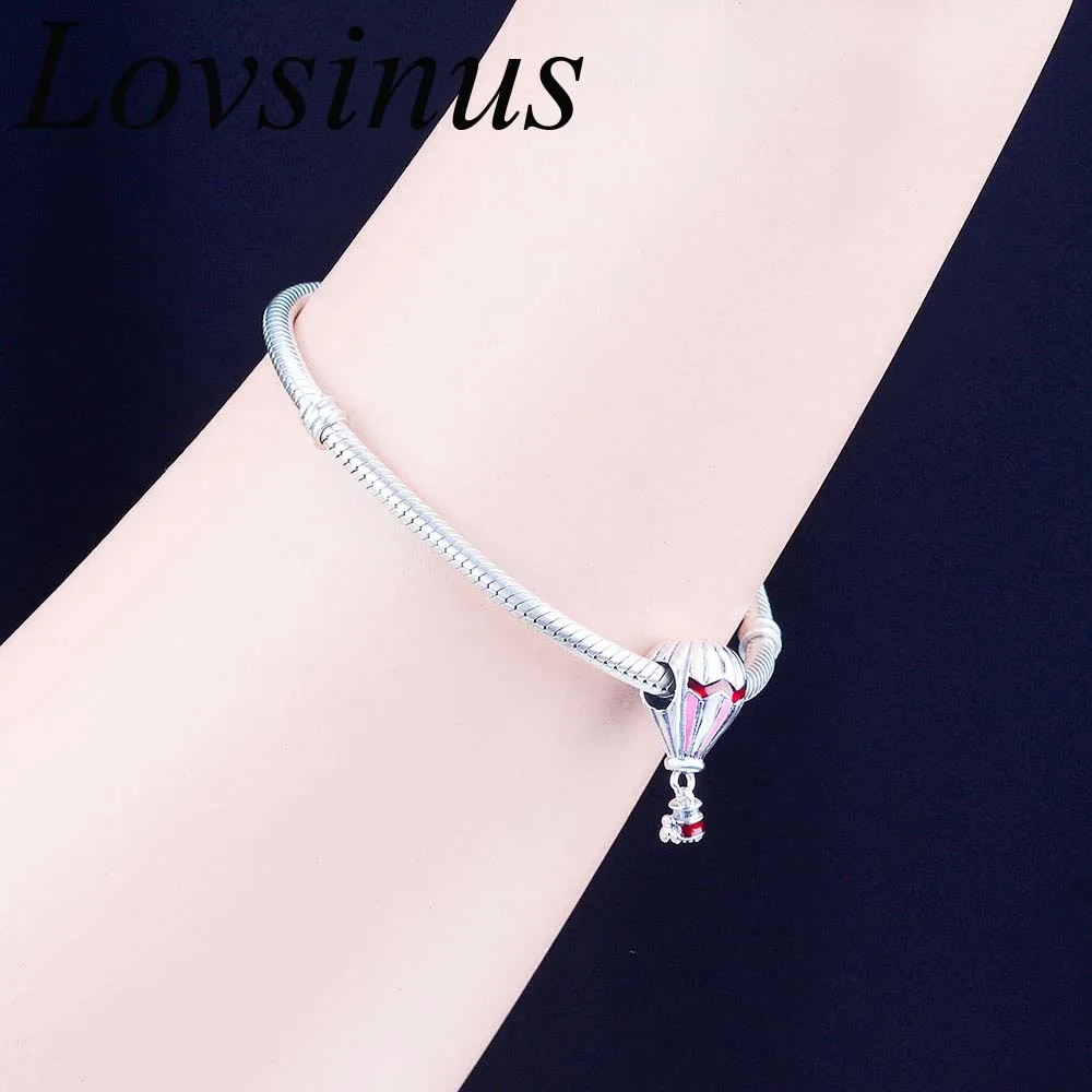 Серебро 925 ювелирные изделия горячий воздух очаровательный баллон подходит