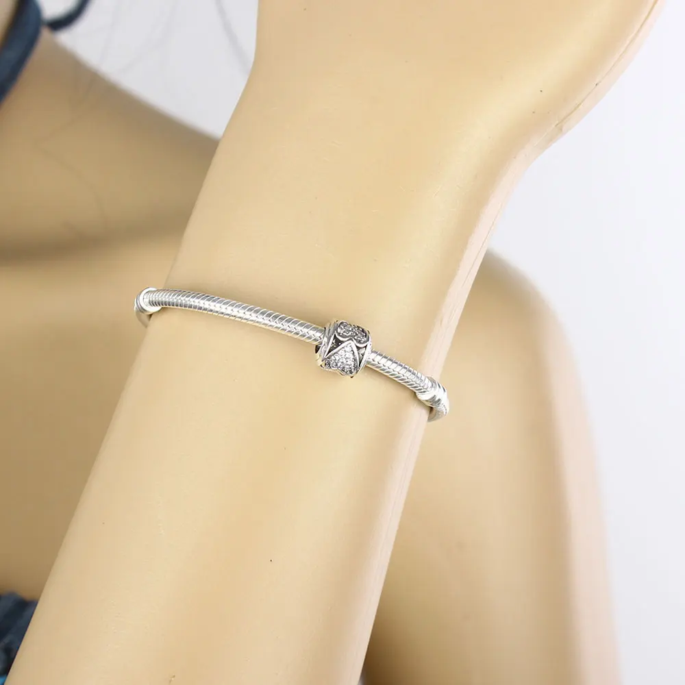 

2018 Valentine's Day Gift DIY Jewelry Fit Original Europe Charm Bracelet 925 Sterling Silver Charm Bead Heart To Heart Berloque