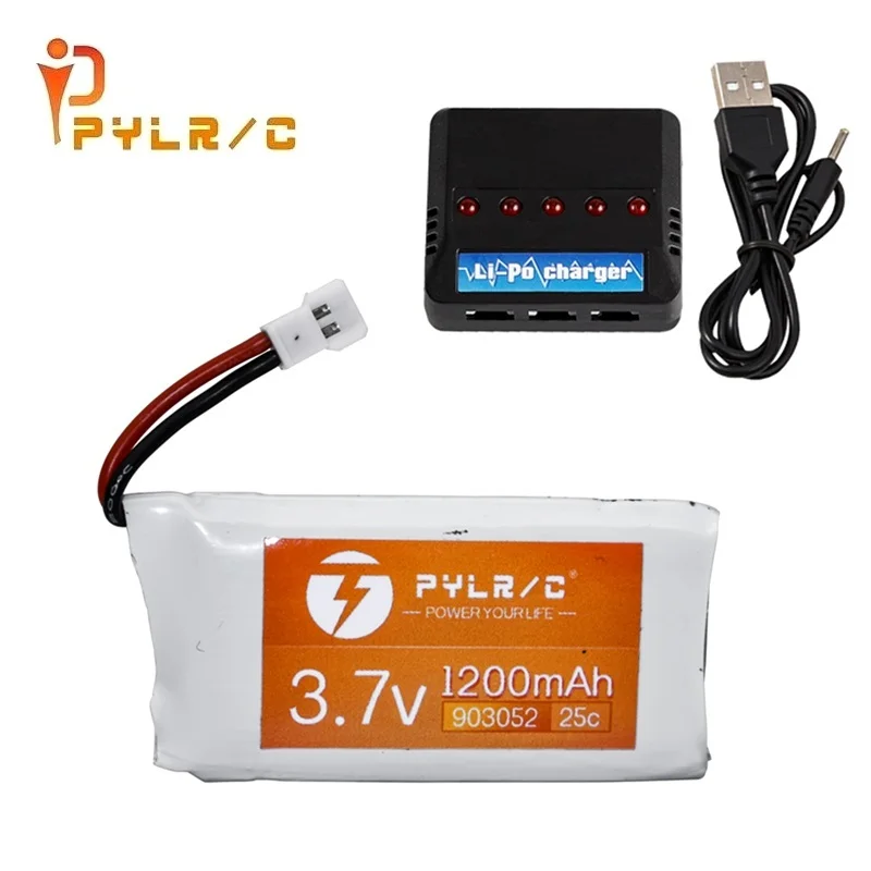 

PYL R/C 3.7V 1200mAh Lipo Battery and charger for Syma X5 X5C X5SW X5SC X5S X5SC-1 M18 H5P RC Drone Quadcopter spare parts