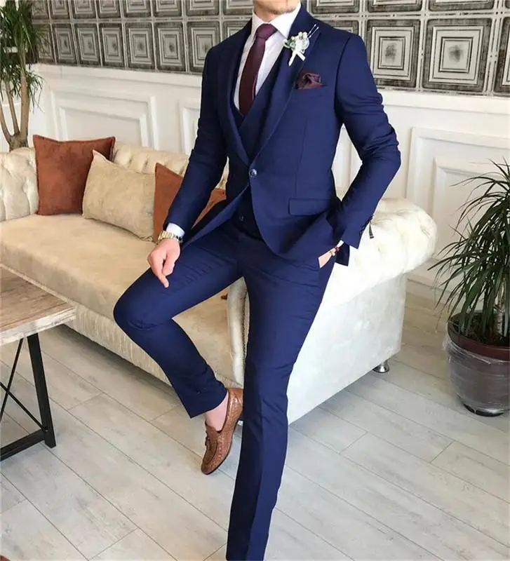 Костюм мужской из 3 предметов Свадебные Мужские костюмы для жениха дизайнерские