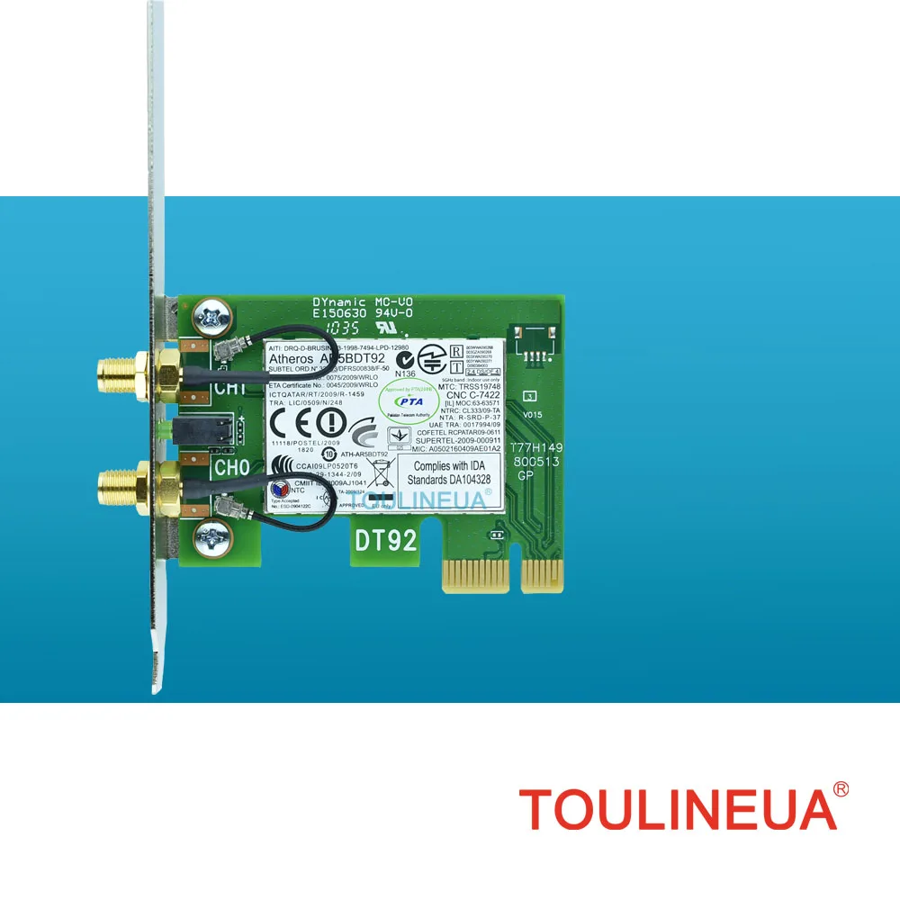 AR5BDT92 300 Мбит/с AR9280 2 4 & 5G PCI E 1x 4x 16x 802 11 abgn WiFi сетевая карта для настольного ПК