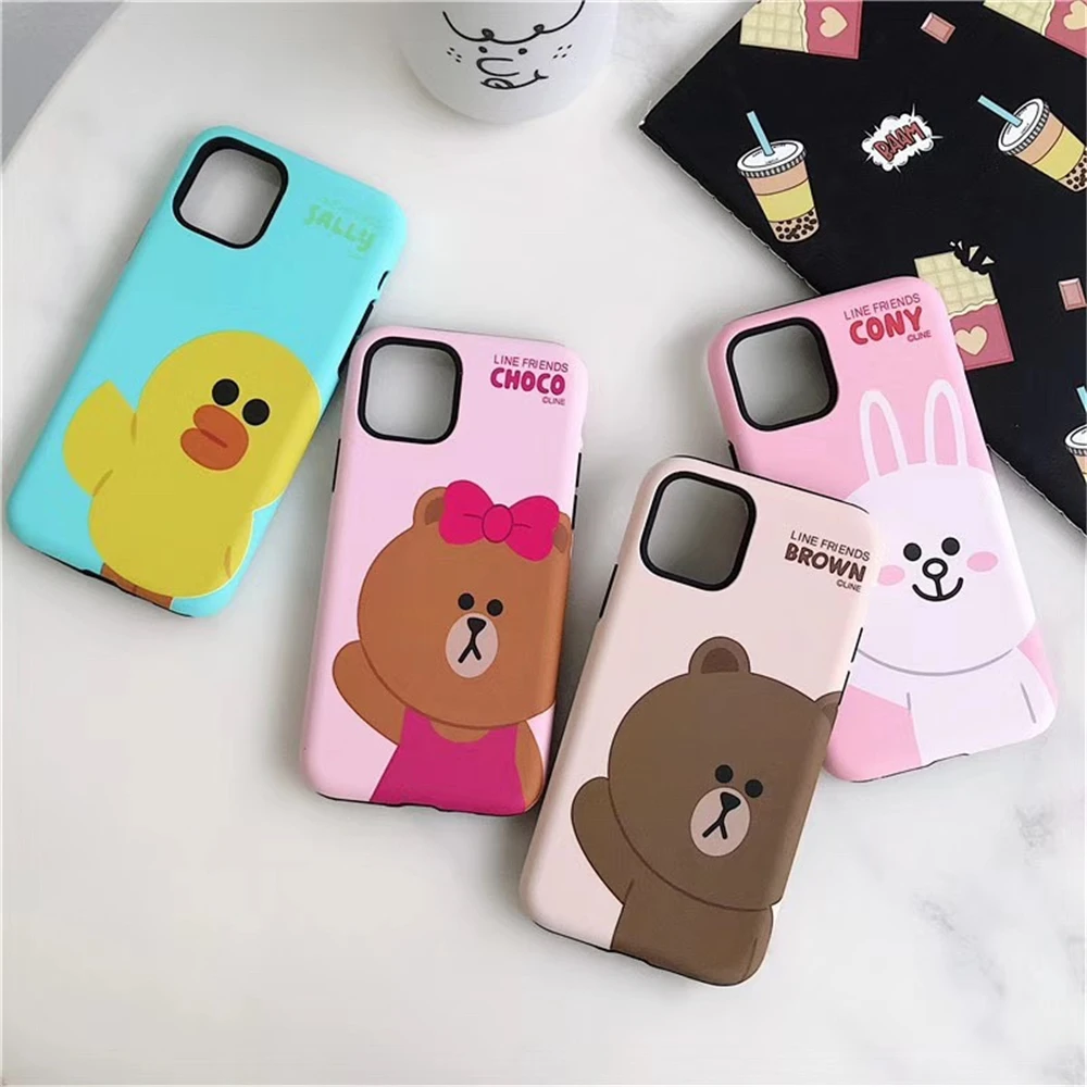 Фото Cute Cartoon Bear Back Cover for iPhone 11 Pro Max 6 7 8 Plus Soft TPU Dual Protective Case Xs XR Мобильные телефоны и Cute Cartoon Bear Back Cover for iPhone 11 Pro Max 6 7 8 Plus Soft TPU Dual Protective Case Xs XR Мобильные телефоны и
