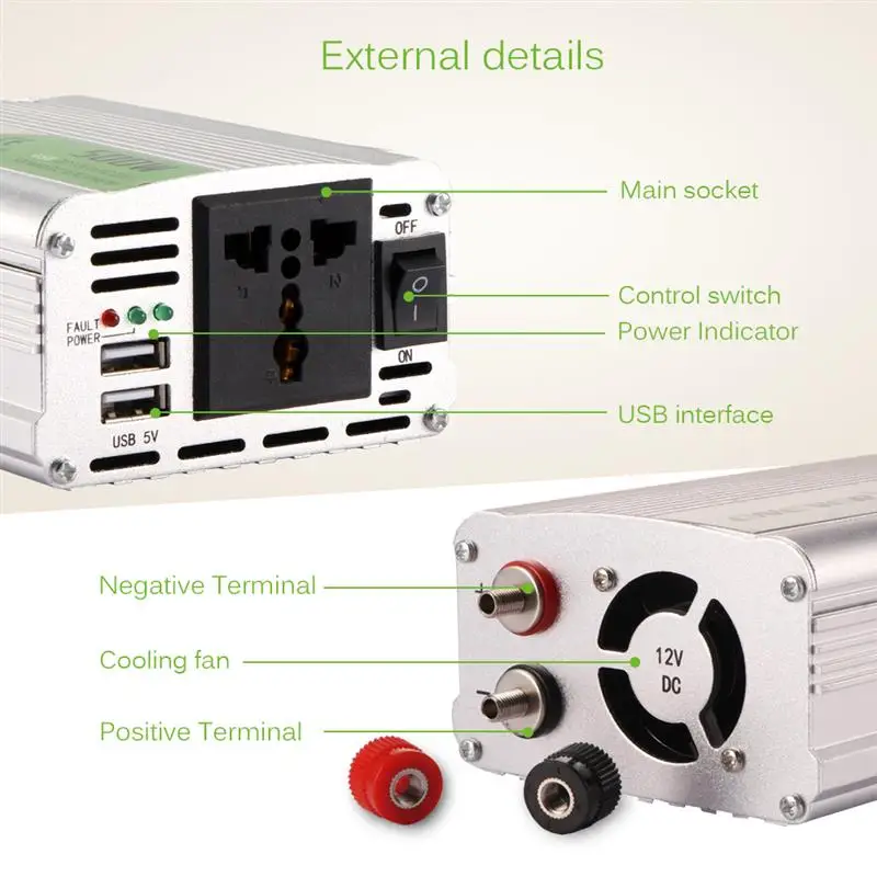 Onever 500W Inverter 12 V 220 Voltage Transformer DC To AC 12V 220V Power Converter With Dual USB Car Charger Adapter Hot | Автомобили и