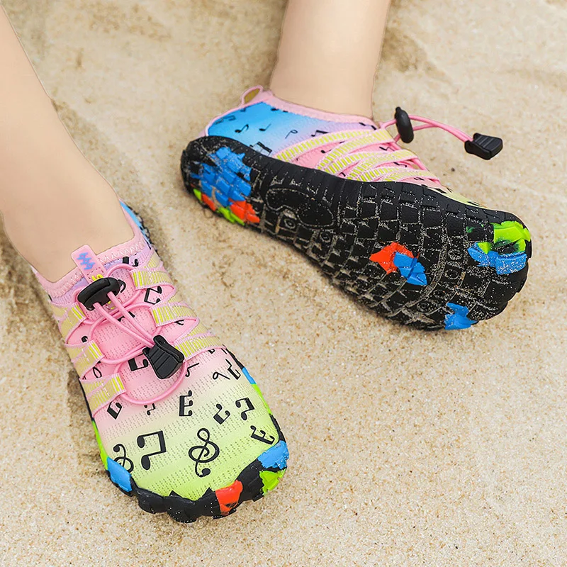 JIEMIAO Breathable Quick-Dry Water Shoes Children Upstream Non Slip Outdoor Sports Beach Shoes Kids Comfortable Boy Sneakers