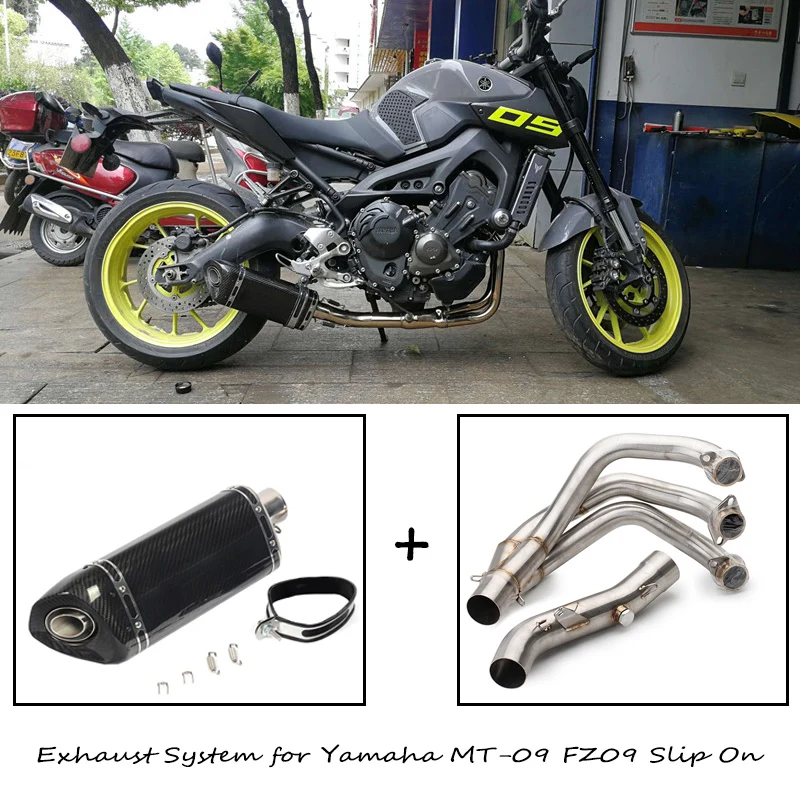Полная выхлопная система MT 09 FZ09 для Yamaha слипон головка средняя задняя труба