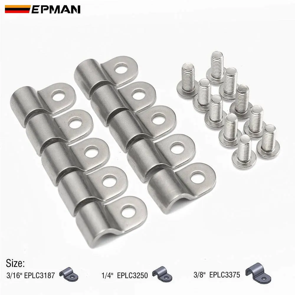 Однолинейные зажимы EPMAN SS зажим для топливной линии 3/8 дюйма 3/16 и 1/4 10 шт.