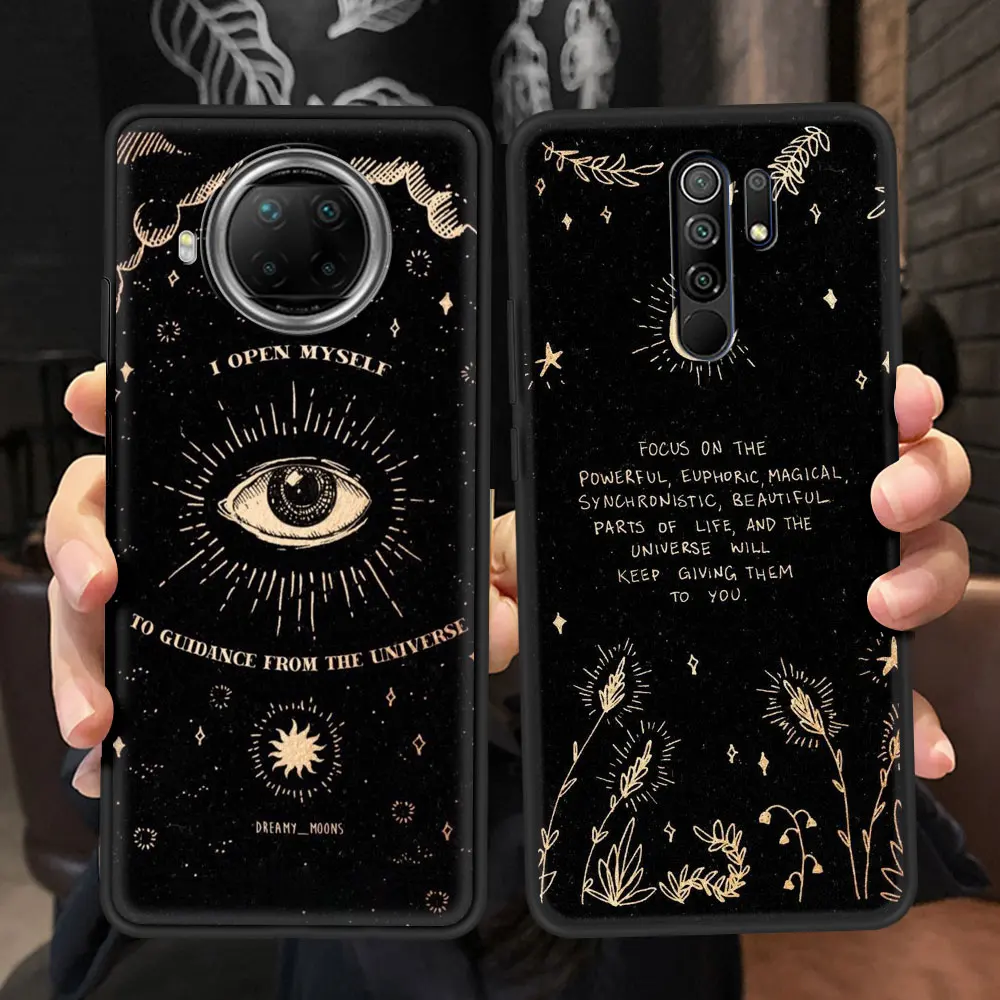 Case for Xiaomi Redmi Note 9S 9 8 Pro 7 8T 10 9C 9A 7A K40 Soft Back Luxury Design Phone Cover 8A 6A Coque Death Tarot Cat | Мобильные