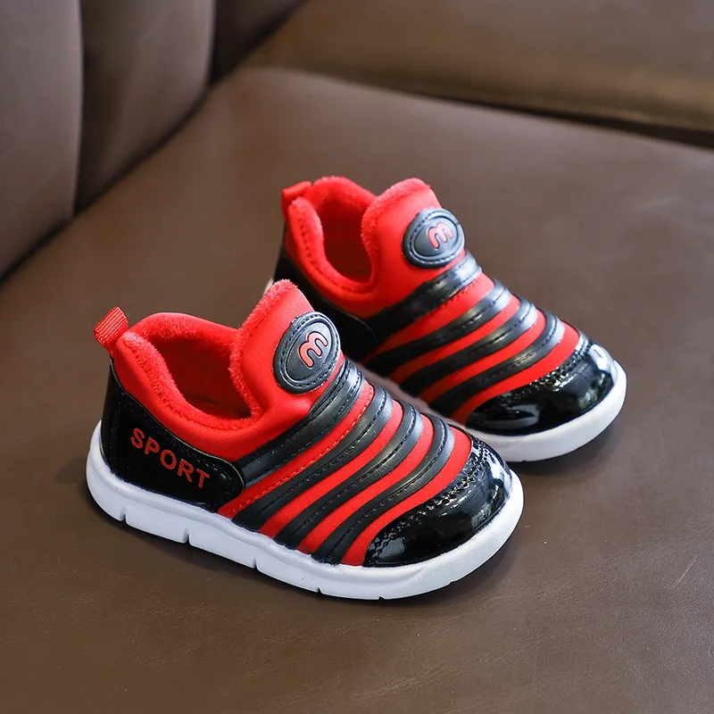 2019 новые зимние модные детские кроссовки теплая плюшевая детская хлопковая