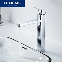 ledeme basin faucet brass hot cold water mixer vanity taps deck mounted washbasin bath faucets tap l1133