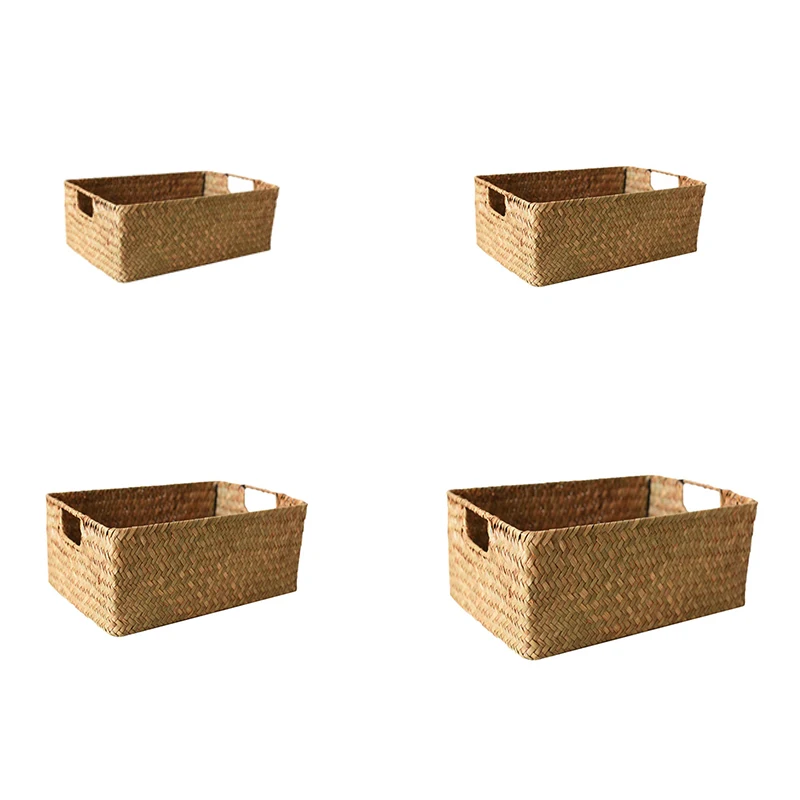 

Плетеная вручную прямоугольная корзина из ротанга для хранения чая