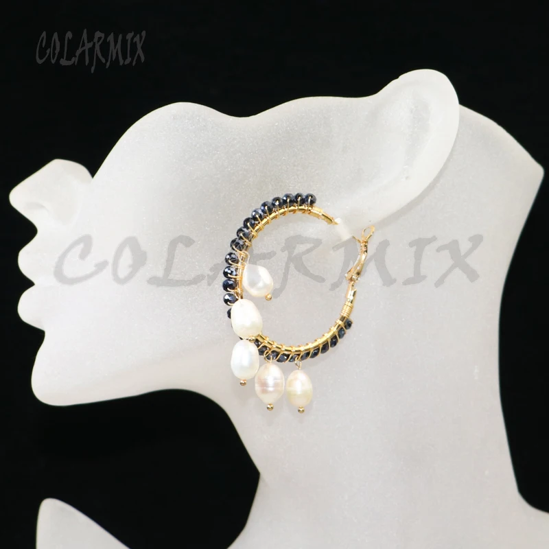 Женские серьги-подвески с бусинами 5 пар 9432 | Украшения и аксессуары