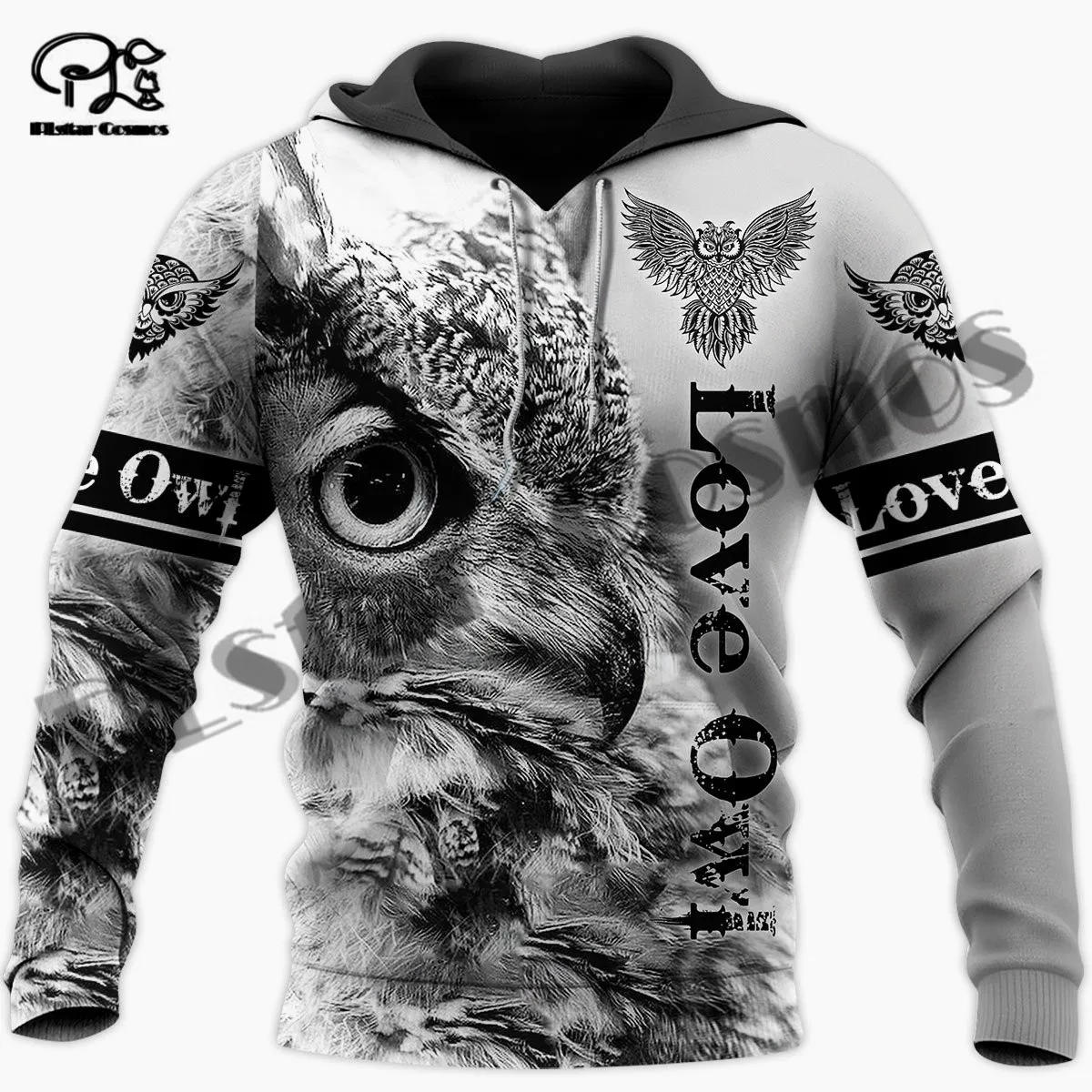 Новинка модная уличная одежда PLstarCosmos 3 с принтом птицы совы длинным рукавом