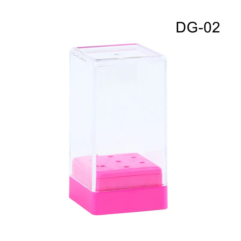 Pink 7 Holes Коробка для хранения сверл для ногтей пустой стенд дисплей акриловый контейнер для ногтей Резак для фрезерного станка аксессуары для маникюра - Цвет: Pink 7 Holes