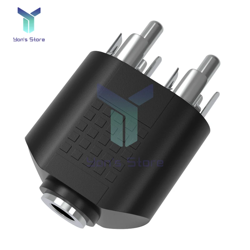 

Silver 3.5mm Female to 2 RCA MALE Stereo Audio Adapter Connector Convertor Sound Voice Jack Socket Plug 3.5 MM Silver plated