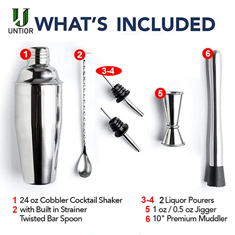 Шейкер коктейльный UNTIOR из нержавеющей стали 550/750 мл |