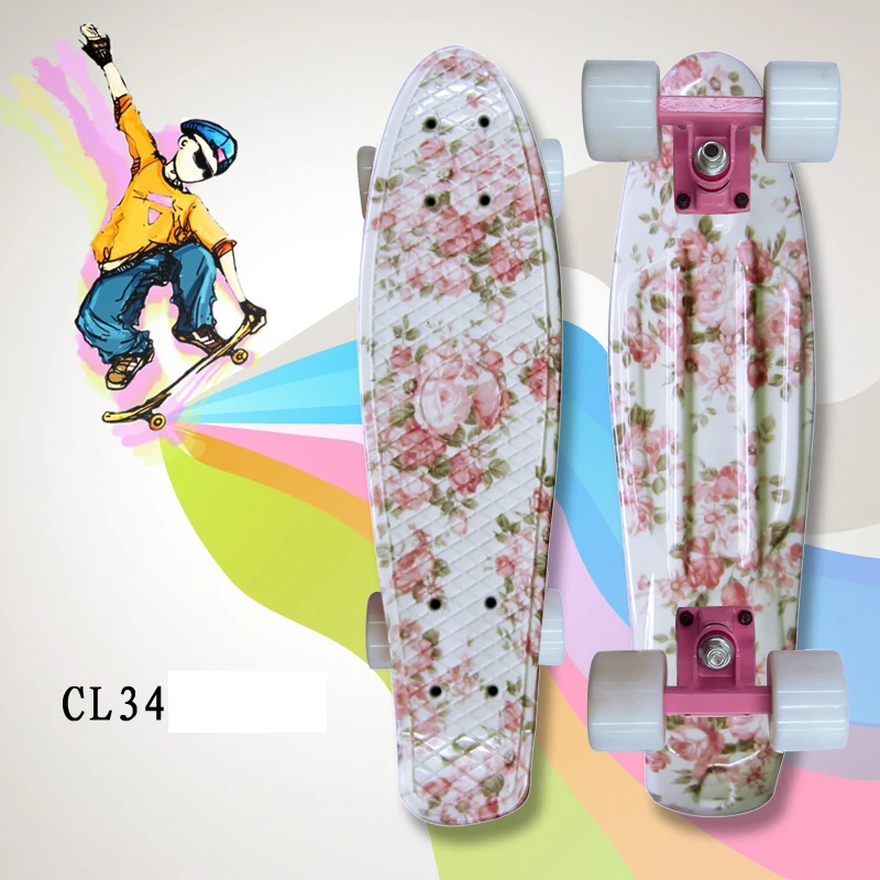 Скейтборд в стиле ретро лонгборд с рисунком звездной Галактики скейтборд Круизер пластиковый мини 56 см 22