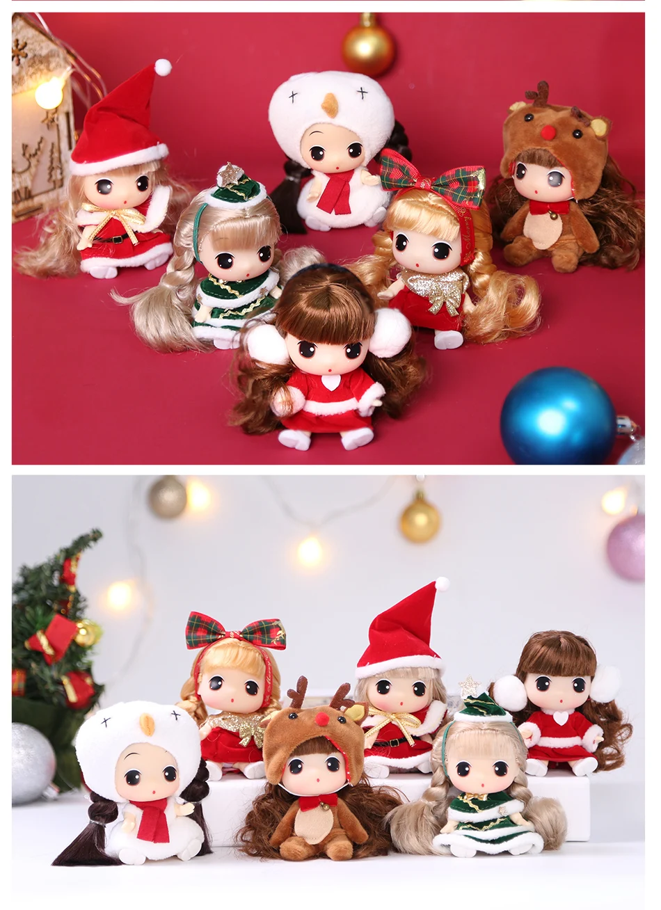 HUIQIBAO игрушки 9 см кукла Ddung Рождество запутанные куклы одеваются BJD брелок для девушек Подвеска детская игрушка подарок на день рождения