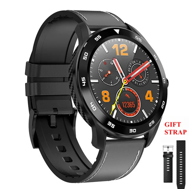 Leather Black Melanda Модные мужские Смарт-часы IP68 Водонепроницаемый Bluetooth Вызов PPG пульсометр Монитор артериального давления умные часы для huawei xiaomi - Цвет: Leather Black