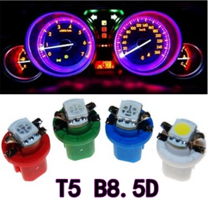 10 шт. B8.5D 509T B8.5 5050 светодиодный 1 SMD T5 лампа автомобиля манометр Speedo Dash лампы