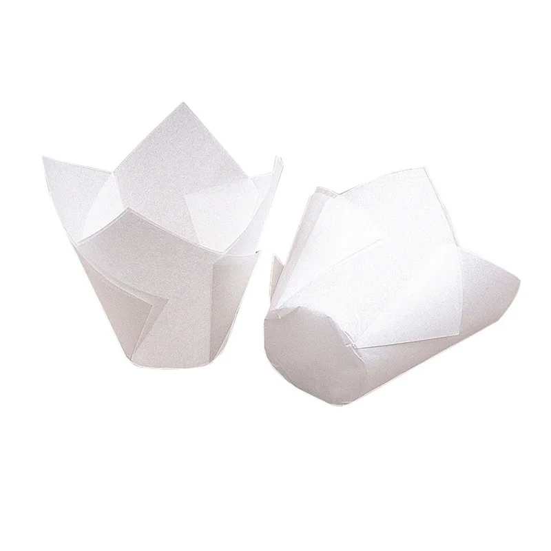 

50Pcs/set Tulip Flower Chocolate Cupcake Wrapper Baking Muffin Paper Liner Mold Disposable Paper Cake Decoration Tools