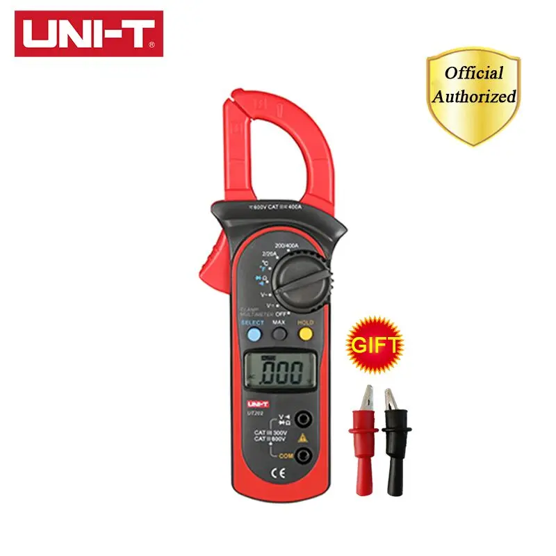 UT202 UNI-T UT201/UT202/UT202A/UT203/UT204/UT204A 400-600A Ручной цифровой зажим тестер НТС DC/AC мультиметр Измеритель сопротивления - Цвет: UT202