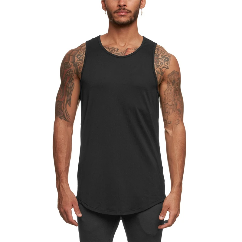 

New Fashion Muscle Vest Bodybuilding Tank Top Men Summer Fitness Mens Singlets Sports Gym Clothing Solid Mesh Sleeveless Shirt