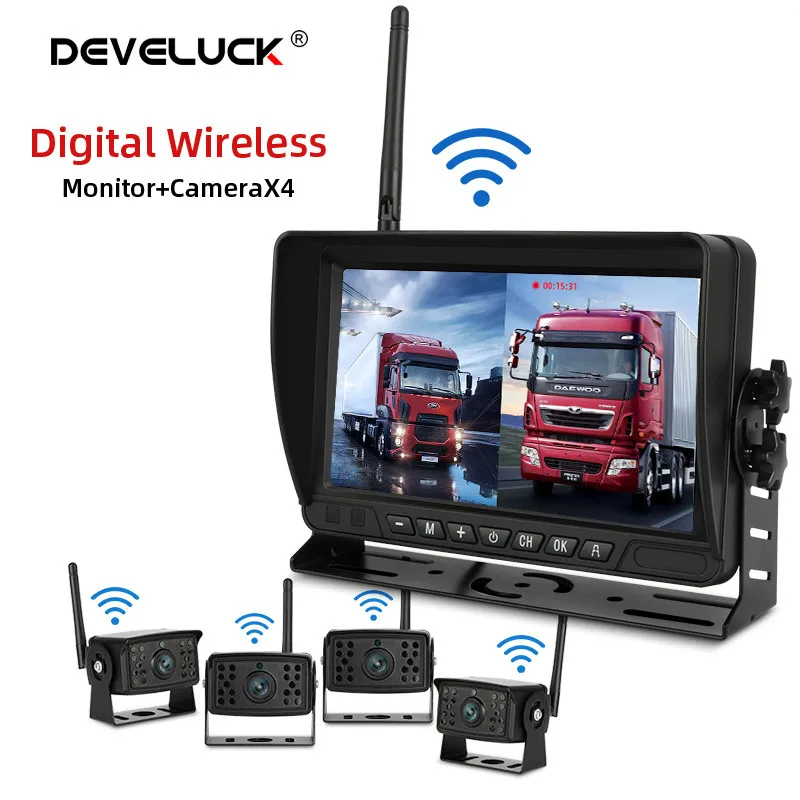 Цифровой видеорегистратор для грузовика 7 дюймов AHD DVR 720P задняя камера 4