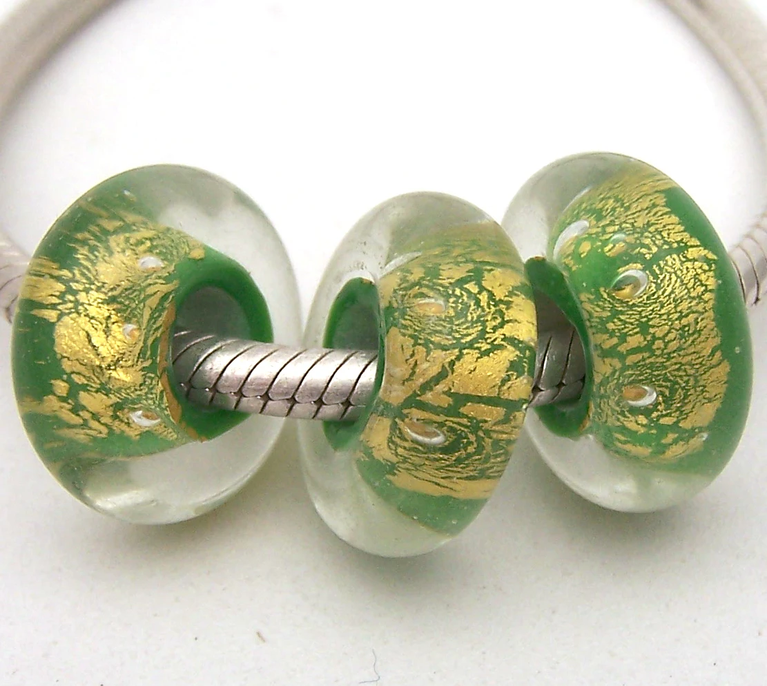 

JGLZ1979 3X 5MM Hole DIY GlassBead Murano Glass beads Fit European Charms Bracelet diy jewelry Lampwork