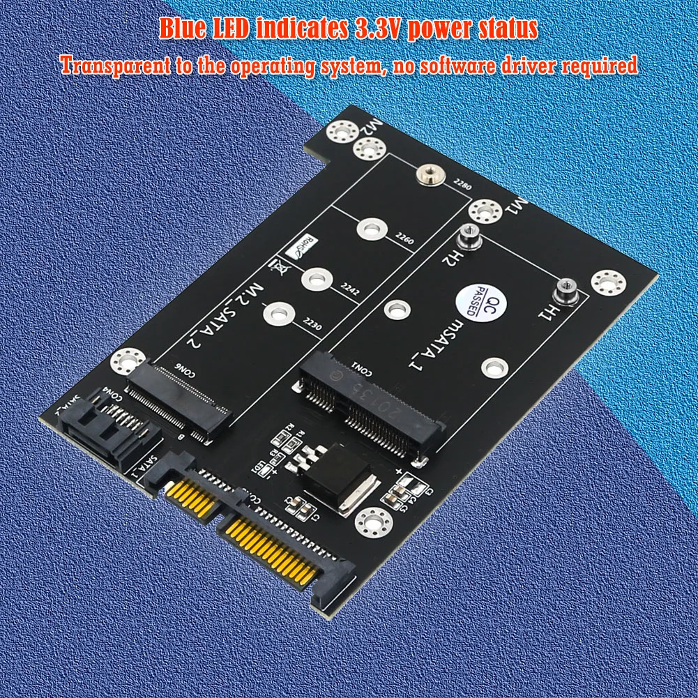 Адаптер Msata/M2-SATA3 2 в 1 6 Гбит/с скорость M.2 NGFF карта преобразователя SSD с кабелем SATA