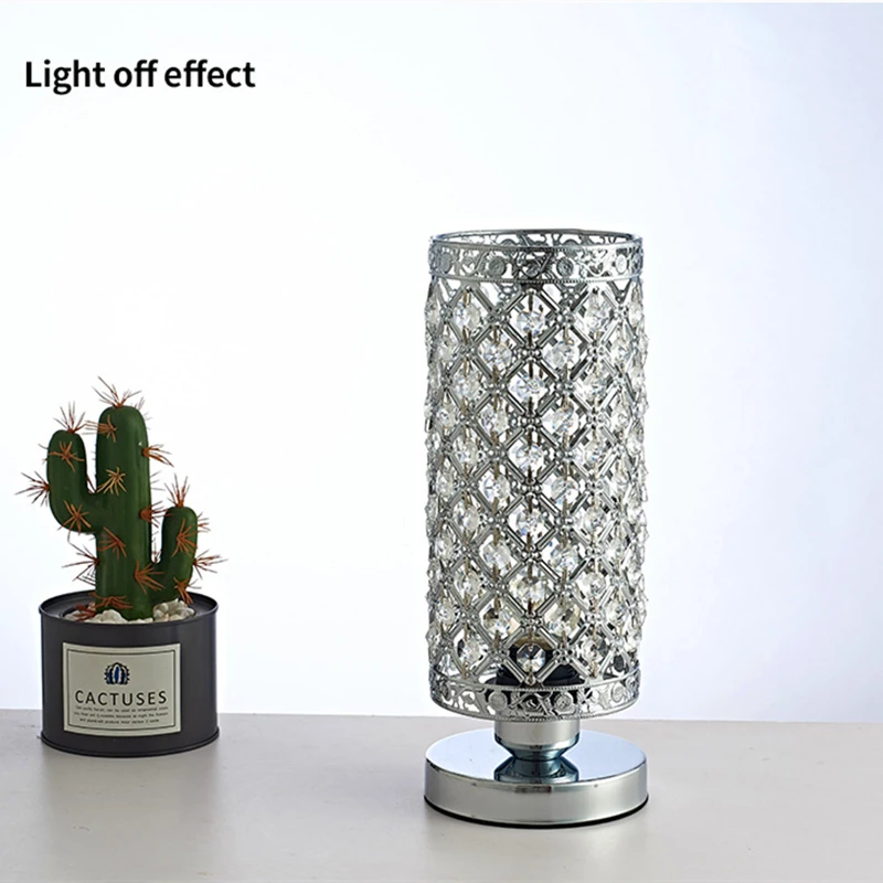 

Modern Simple Crystal Table Lamp Be Plugged In Electric Dimming Night Light Dining Room Living Room Bedside Art Decoration E26