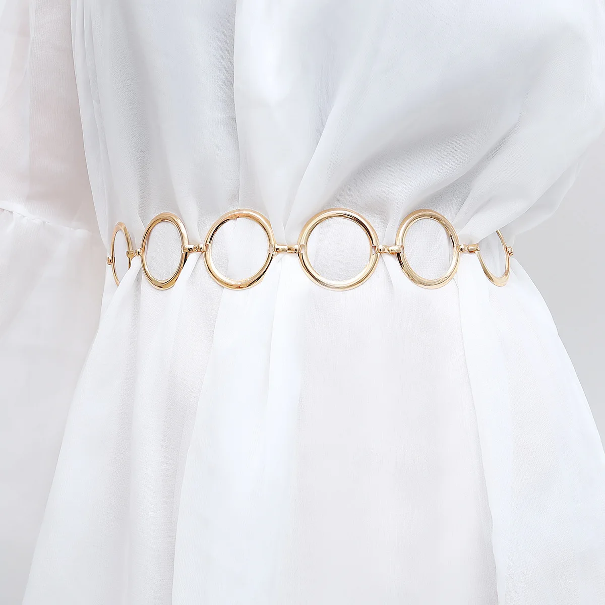 

2021 New Popular Accessory Belt Personality Geometric Ring Single-layer Body Chain Simple Punk Metal Waist Chain Girl