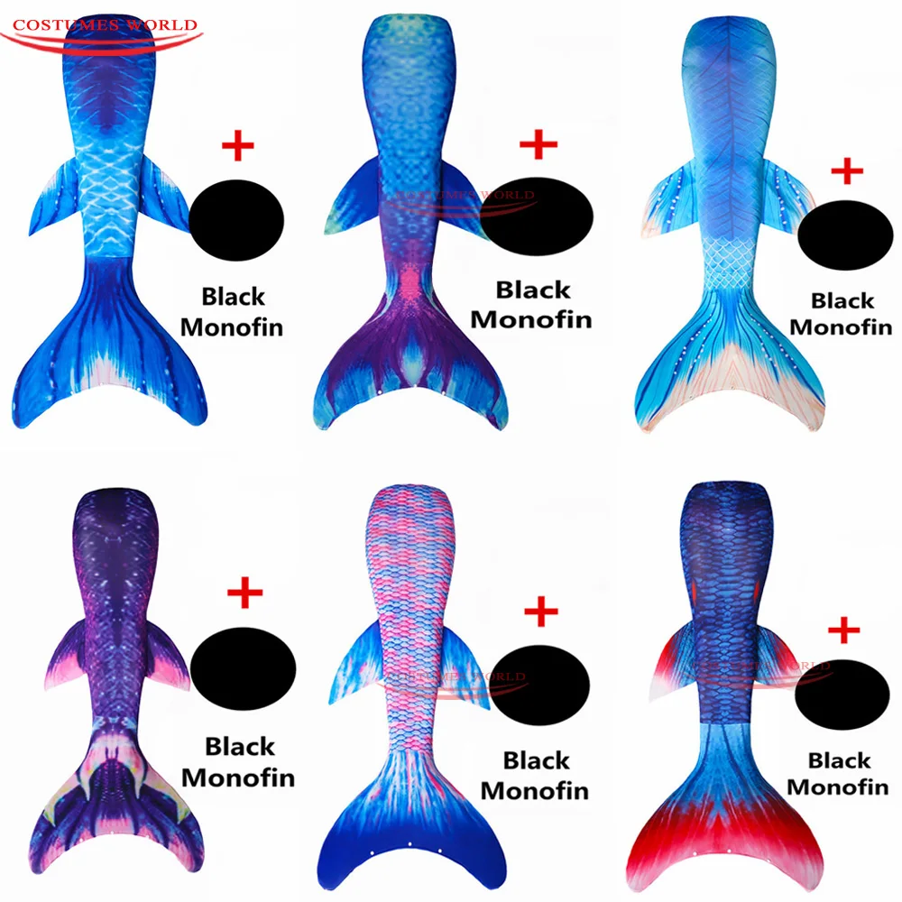 Купальный костюм Русалочки с моноластами для девочек Детский купальный хвостом